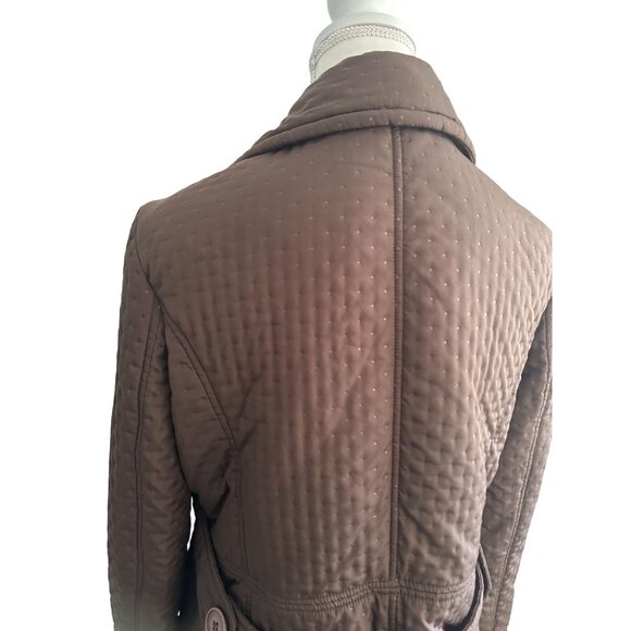 JONES NEW YORK Brown Double Breasted Coat Jacket Size Medium - Picture 4 of 6